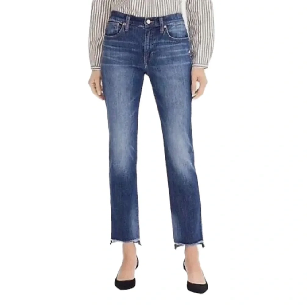 J. Crew Slim Boyfriend High Waisted Step Hem Jeans Blue Denim Size 27